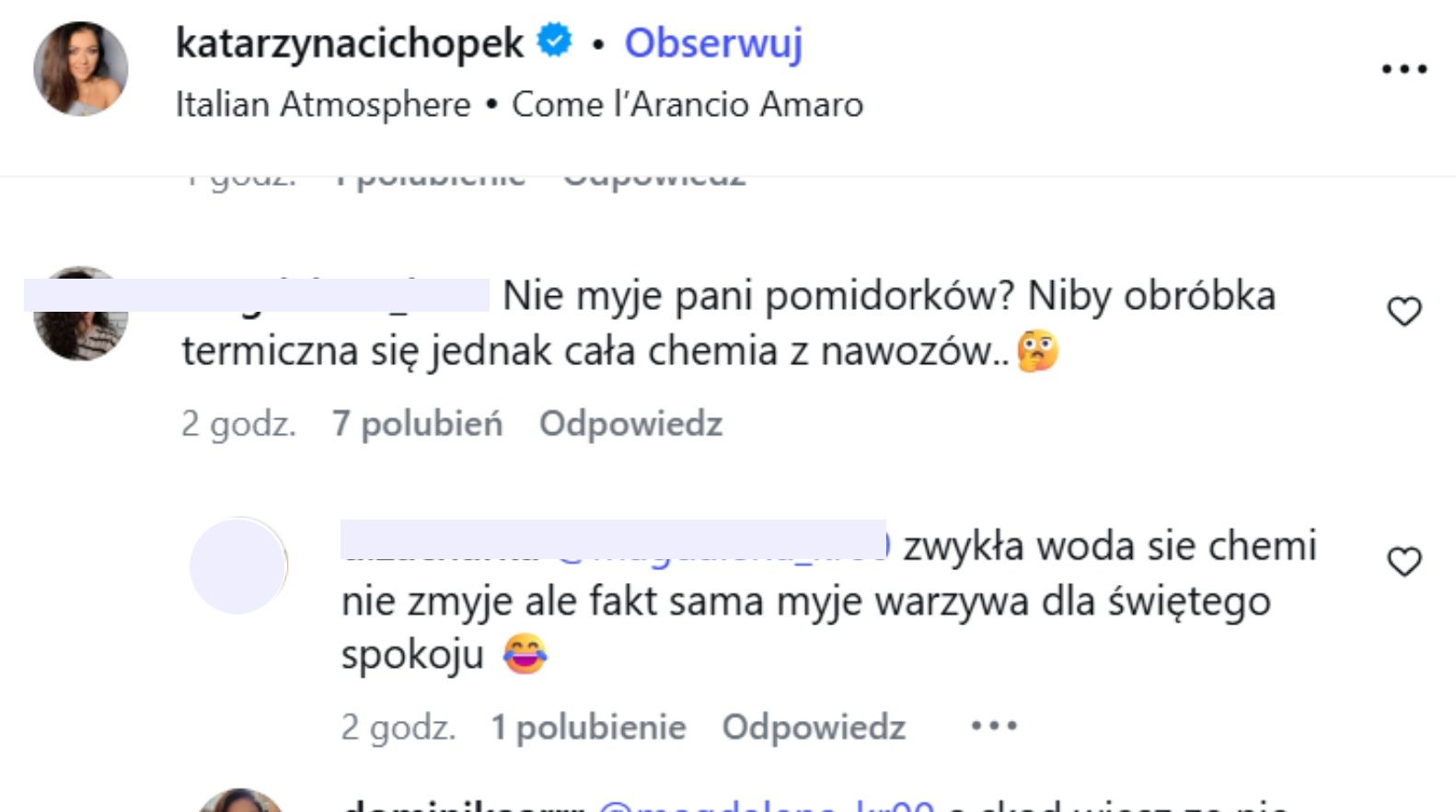Kłótnia pod postem Katarzyny Cichopek