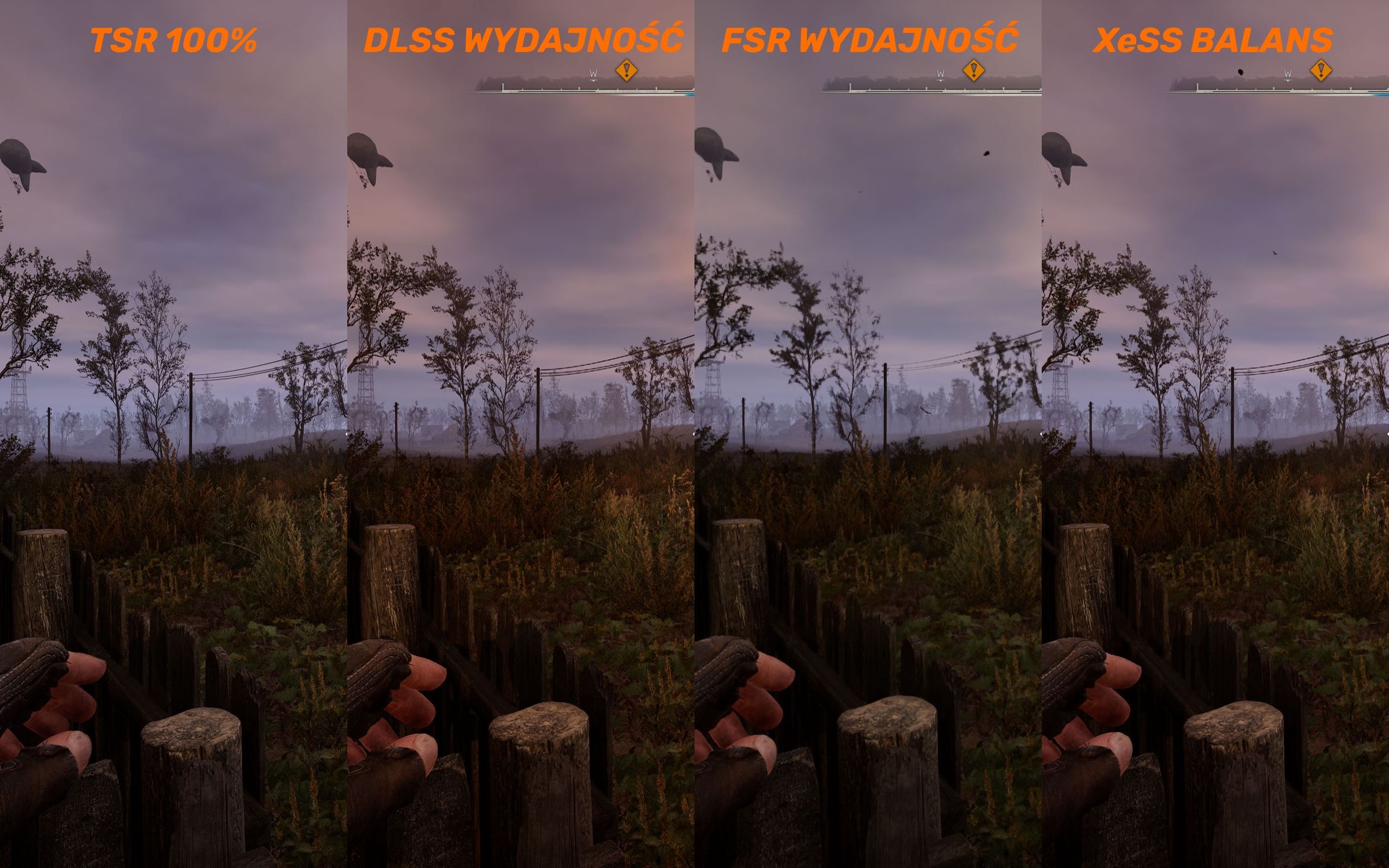 S.T.A.L.K.E.R. 2 - porównanie upscalingu Wydajnosć