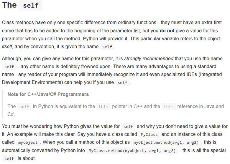 Fragment książki A Byte of Python