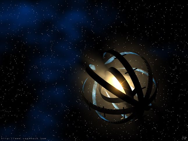 Tak mogłaby wyglądać niepełna sfera Dysona wokół gwiazdy KIC 8462852? (źródło: energyphysics.wikispaces.com)