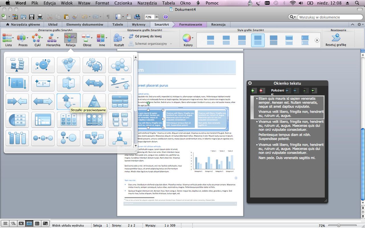 Obiekt SmartArt z szablonu