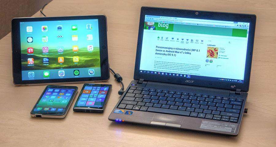 iOS na iPadzie, Windows 8.1 na Lumii oraz Android 5.02/MIUI 7 na Xiaomi Redmi 2