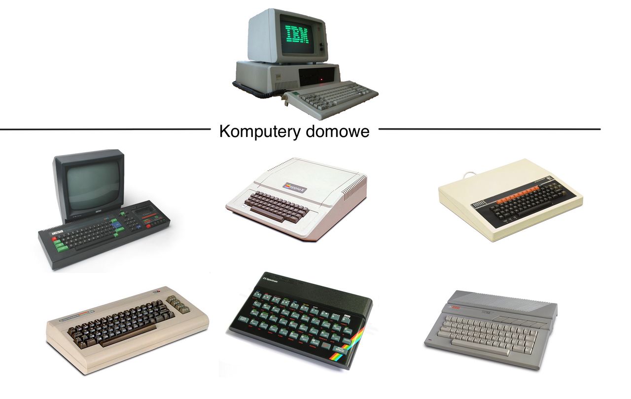 Lata 80-te to dosyć wyraźny podział na komputery domowe i biurowe.