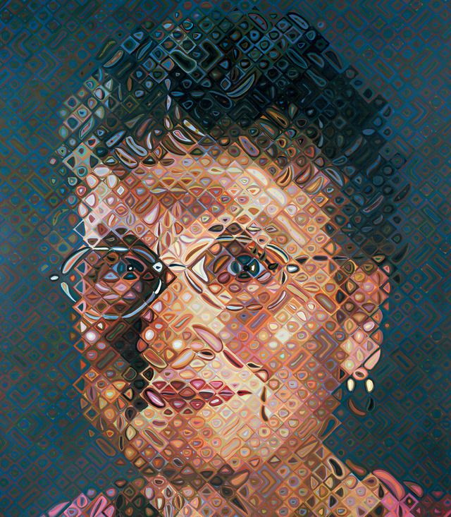 Chuck Close, Shirley, 2007, 240,8 x 213,4 cm, olej na płótnie
