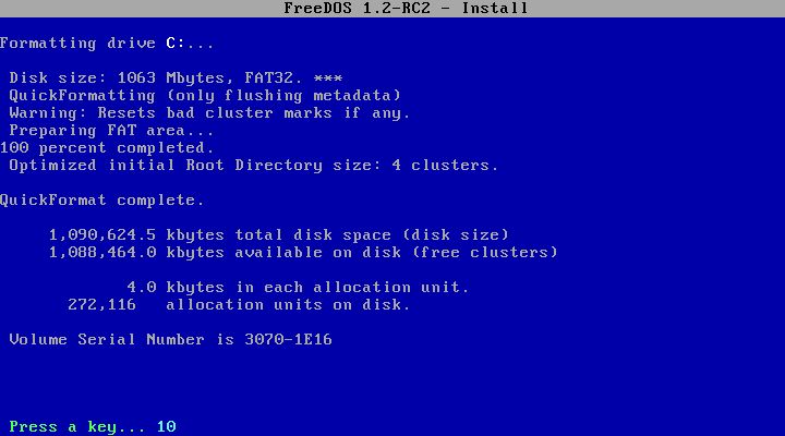 Instalator formatuje dysk