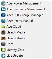 Acer Aspire V5-573PG - dodatkowe oprogramowanie