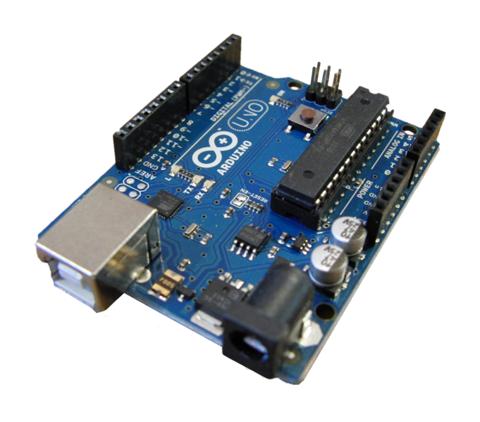 Arduino UNO, prawdopodobnie najpopularniejszy model Arduino | Źródło: Wikimedia Commons, autor:  JotaCartas