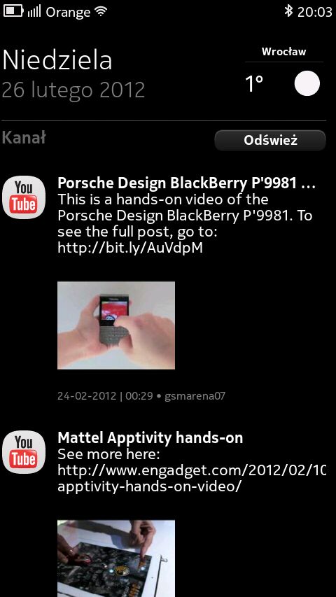 Nokia N9 tips & tricks cz. 42 — filmy z YouTube na ekranie powiadomień