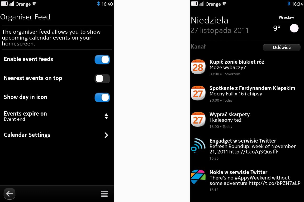 Nokia N9 tips & tricks cz. 14 — wydarzenia na ekranie powiadomień
