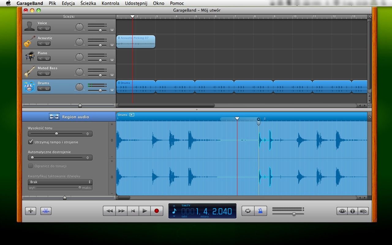 Kasowanie dźwięków