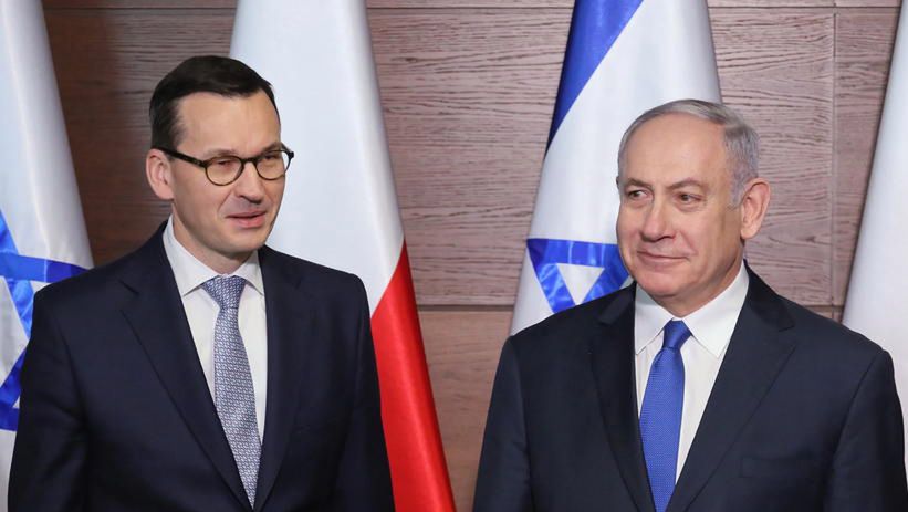 <p>Warszawa, 14.02.2019. Premier RP Mateusz Morawiecki (L) i premier Izraela Benjamin Netanjahu (P) podczas spotkania w ramach trwaj¹cej w Warszawie konferencji bliskowschodniej, 14 bm. W Warszawie odbywa siê organizowane wspólnie przez Polskê i Stany Zjednoczone Spotkanie ministerialne powiêcone budowaniu pokoju i bezpieczeñstwa na Bliskim Wschodzie. (mr) PAP/Pawe³ Supernak</p>