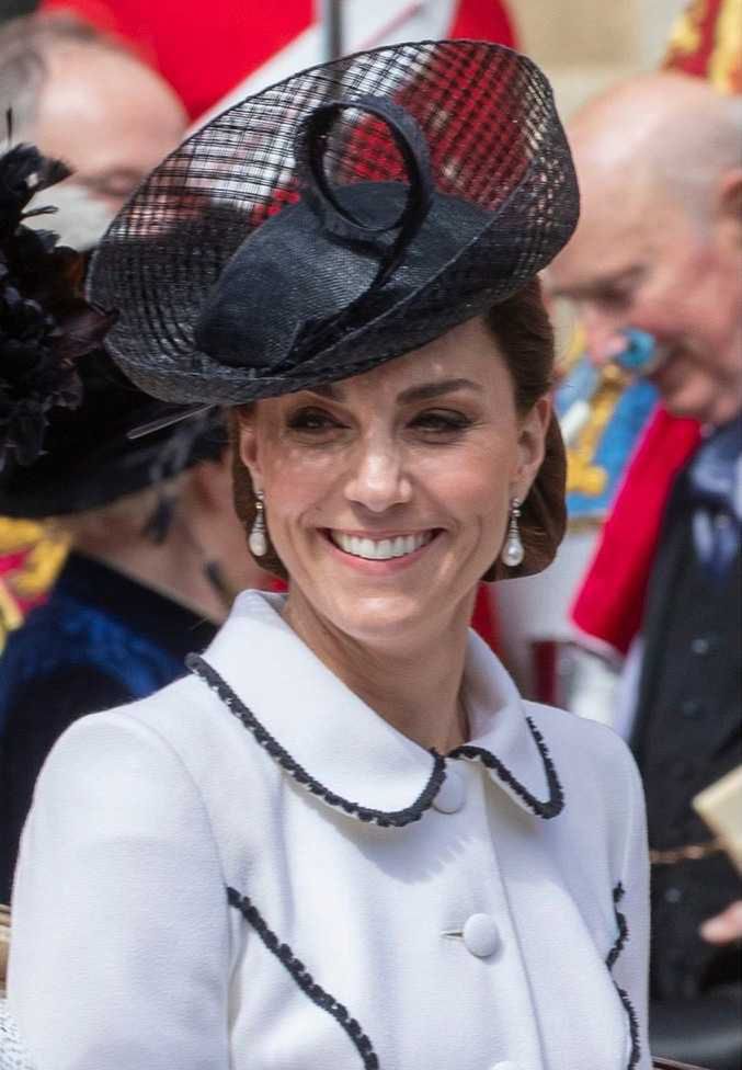 Mandatory Credit: Photo by Tim Rooke/REX (10312467de)  Queen Letizia and Catherine Duchess of Cambridge  Order of the Garter service, St George's Chapel, Windsor Castle, UK - 17 Jun 2019