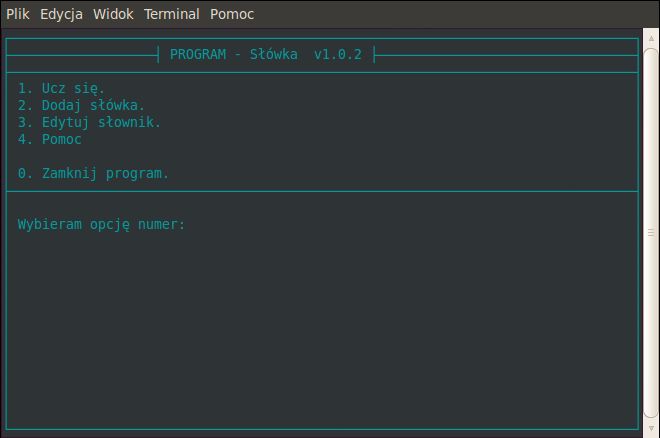 Program do nauki obcych słówek i zwrotów (Linux)