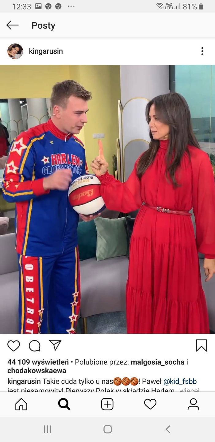 Kinga Rusin w czerwonej sukni w DDTVN