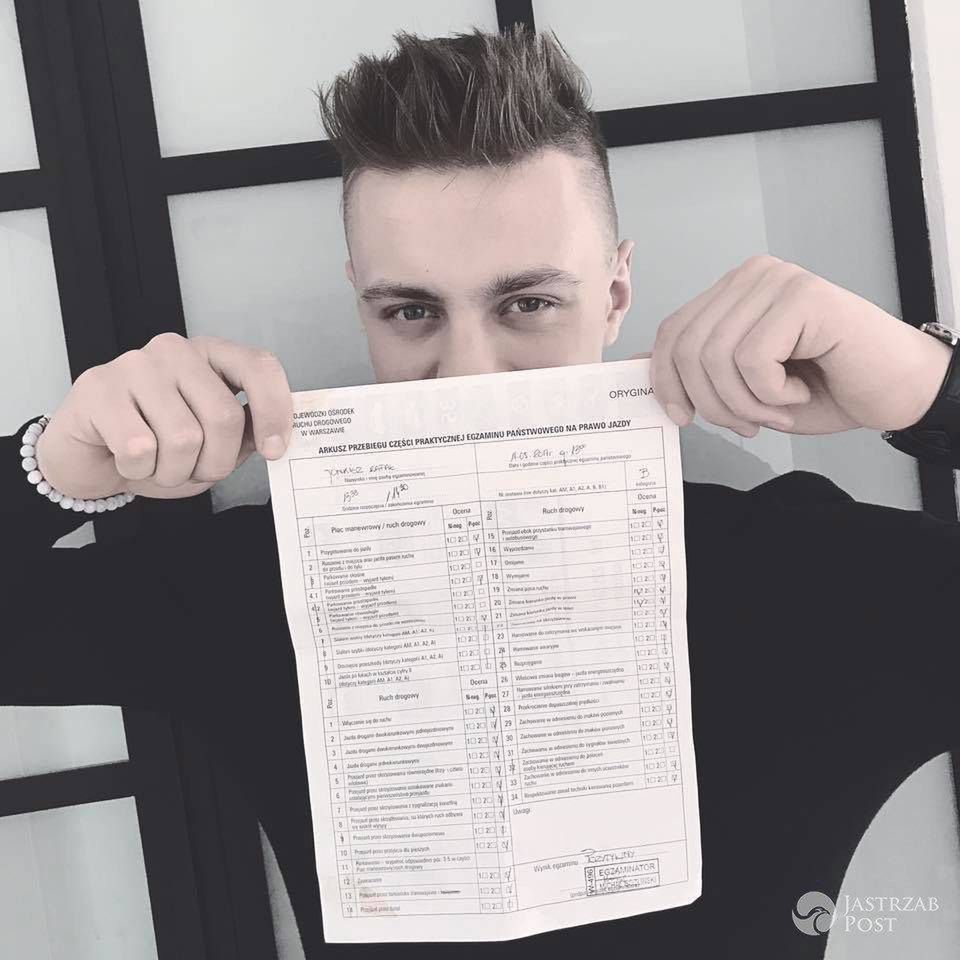 Rafał Jonkisz zdał egzamin na prawo jazdy
