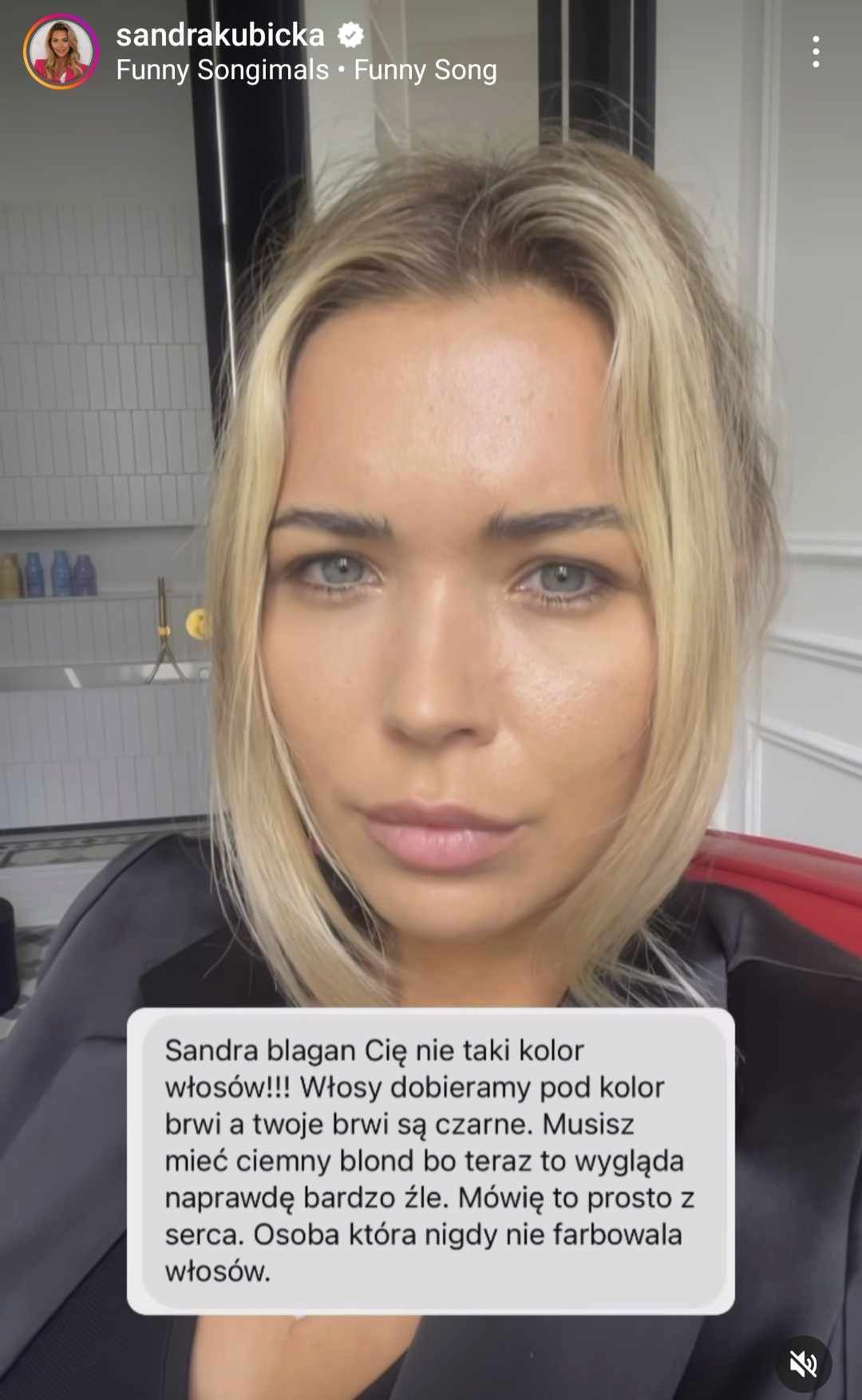 Sandra Kubicka reaguje na krytykę koloru brwi