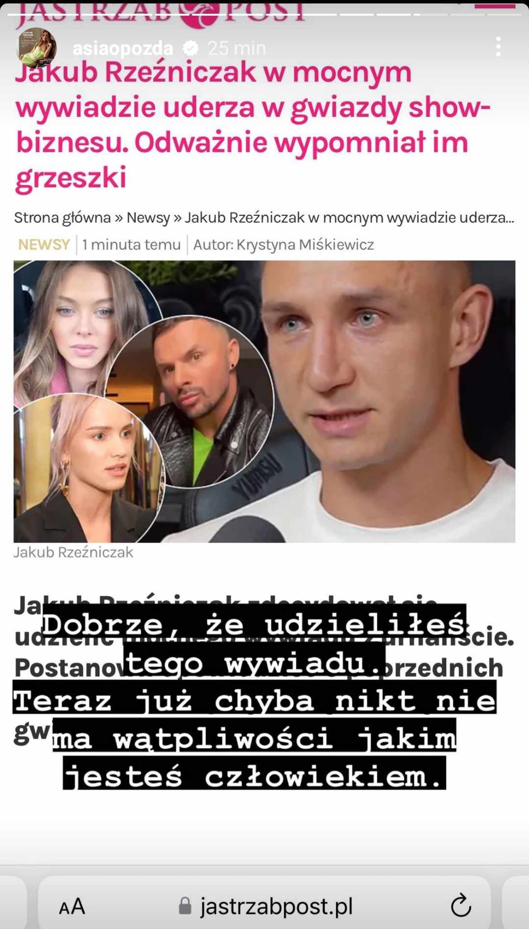 Joanna Opozda oświadczenie