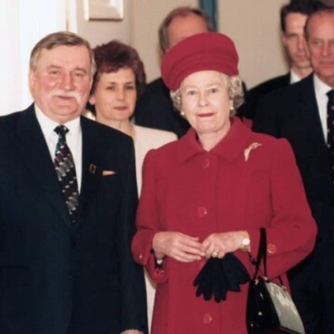 Lech Wałęsa z królową Elżbietą II
