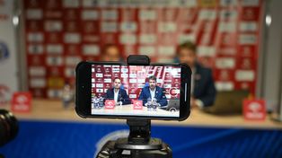 Łukasz Pszczółkowski, prezes KK Włocławek SA na spotkaniu z mediami