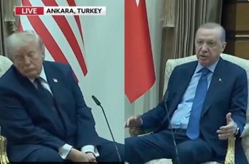 Trump przyłapany. Miał zasnąć podczas spotkania z prezydentem Turcji
