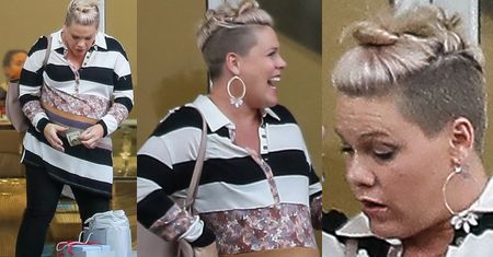 Roześmiana, ciężarna Pink na zakupach w Beverly Hills (FOTO)