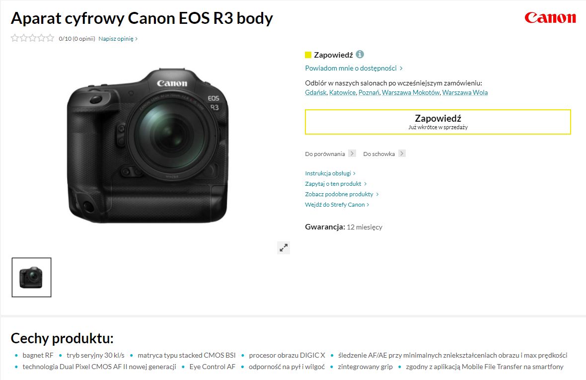Premiera Canona EOS R3 w połowie września? Producent zapowiada wydarzenie 2