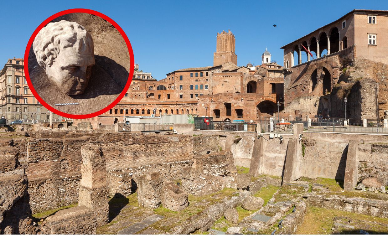 Wyjątkowe odkrycie na Forum Trajana w Rzymie. Archeolodzy znaleźli marmurową głowę
