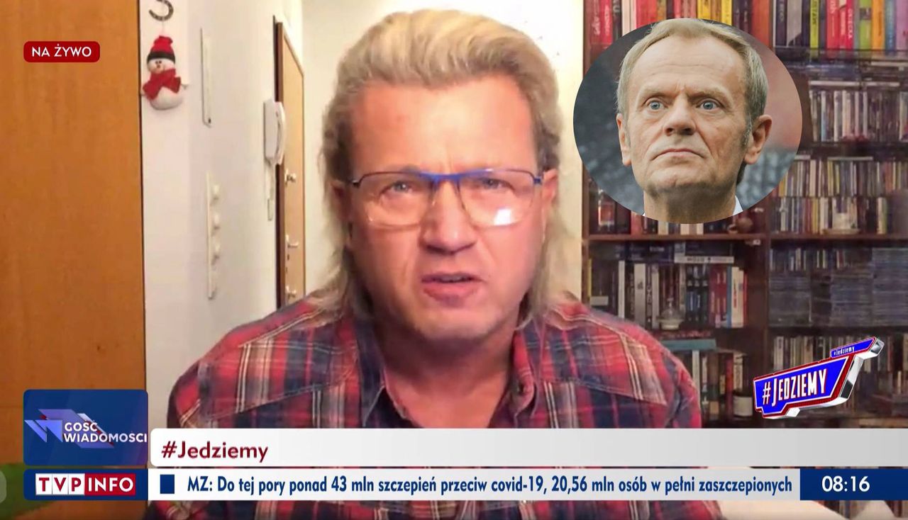 Jarosław Jakimowicz na antenie TVP Info ubliżał Tuskowi. "Rude to wredne"