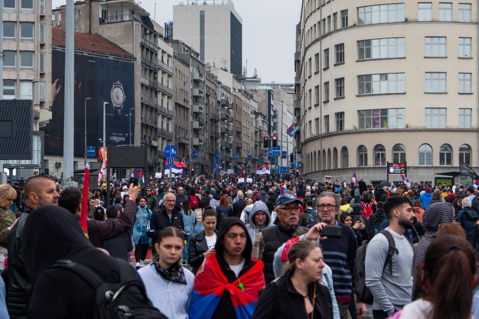 Ulice Belgradu podczas protestu