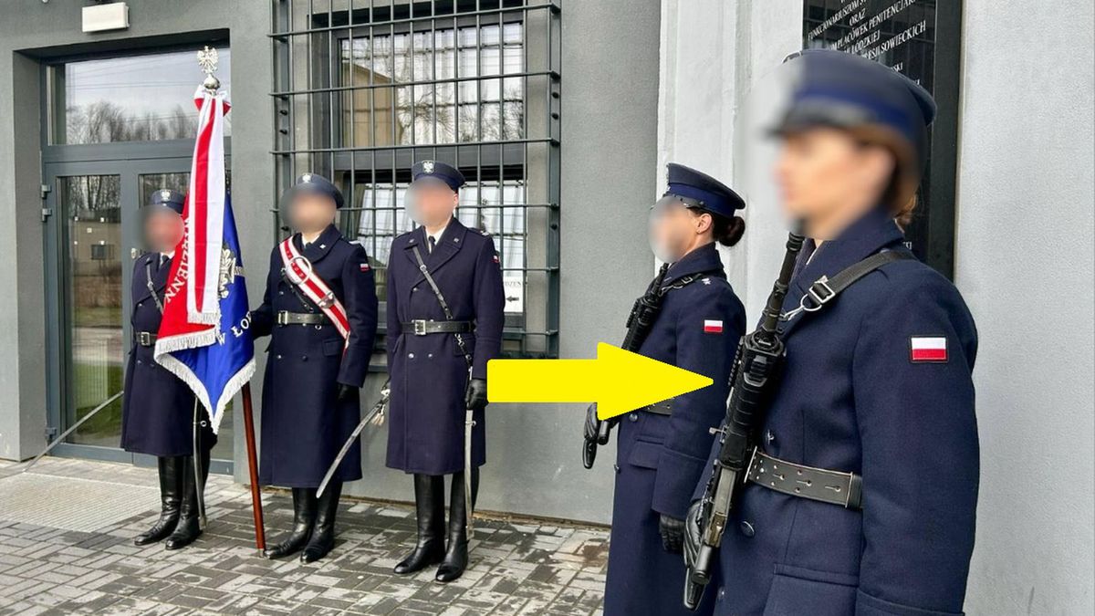 Funkcjonariuszka Służby Więziennej z odwrotnie założonym magazynkiem