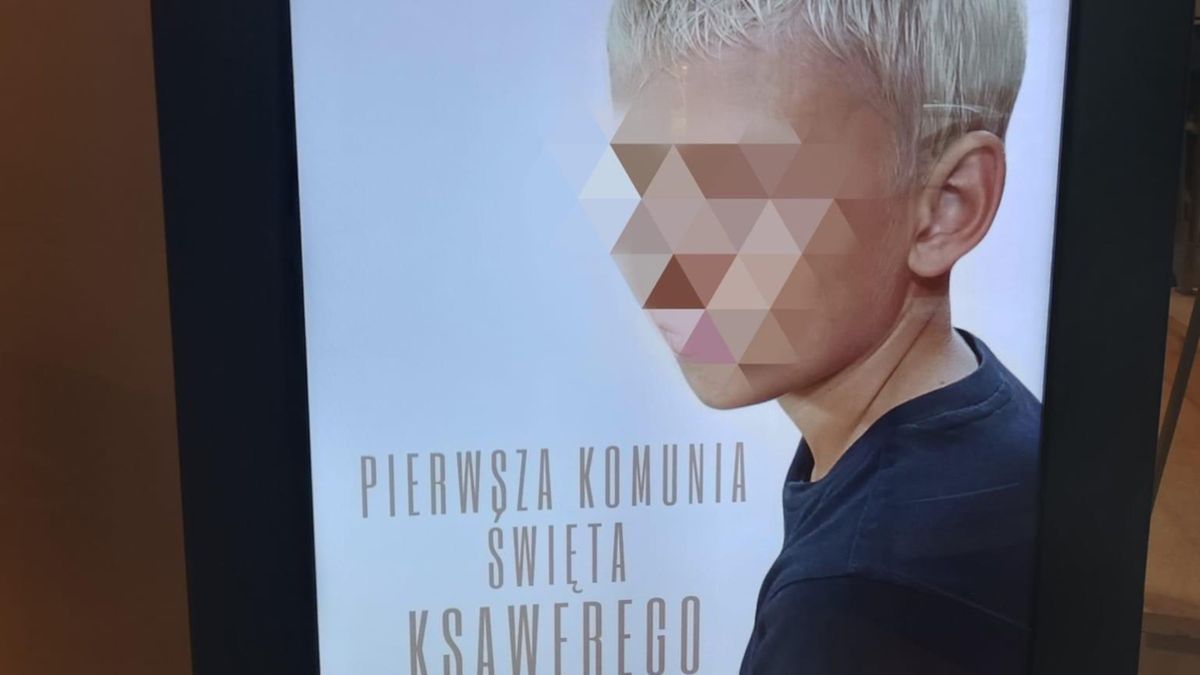 Informacja o uroczystości komunijnej ze zdjęciem dziecka, w hotelowym lobby wywołała burzę.