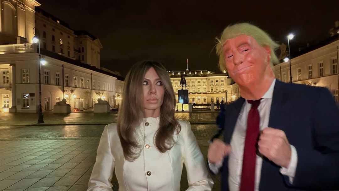Kasia Dziurska i Mikołaj Kiełbus jako Melania i Donald Trump