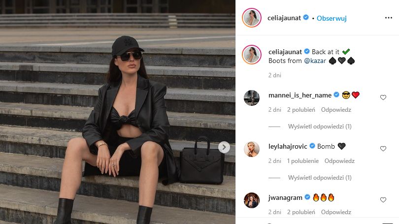 Célia Janaut w botkach z nowej kolekcji Kazar (źródło: Instagram)