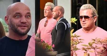 Emil Stępień i Jarosław Jakimowicz prowadzą ożywioną dyskusję na obiadku w centrum Warszawy (ZDJĘCIA)