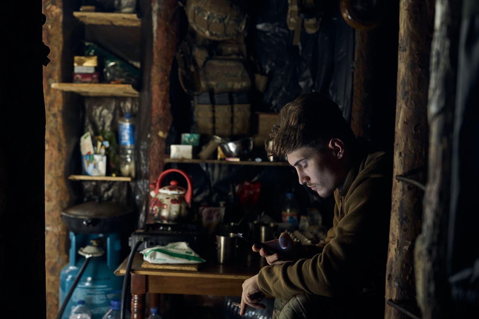 KREMINNA, UKRAINE - SEPTEMBER 24: Company command post near the front line of Kreminna Forest on September 24, 2023 near Kreminna, Luhansk region, The border of the Donetsk region, Frontline of the Russian Ukraine war, Ukraine. (Photo by Libkos/Getty Images)