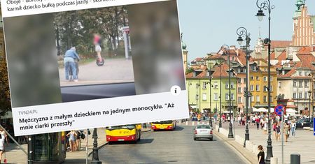 "Aż mnie ciarki przeszły". Nagrał mężczyznę z dzieckiem w Warszawie