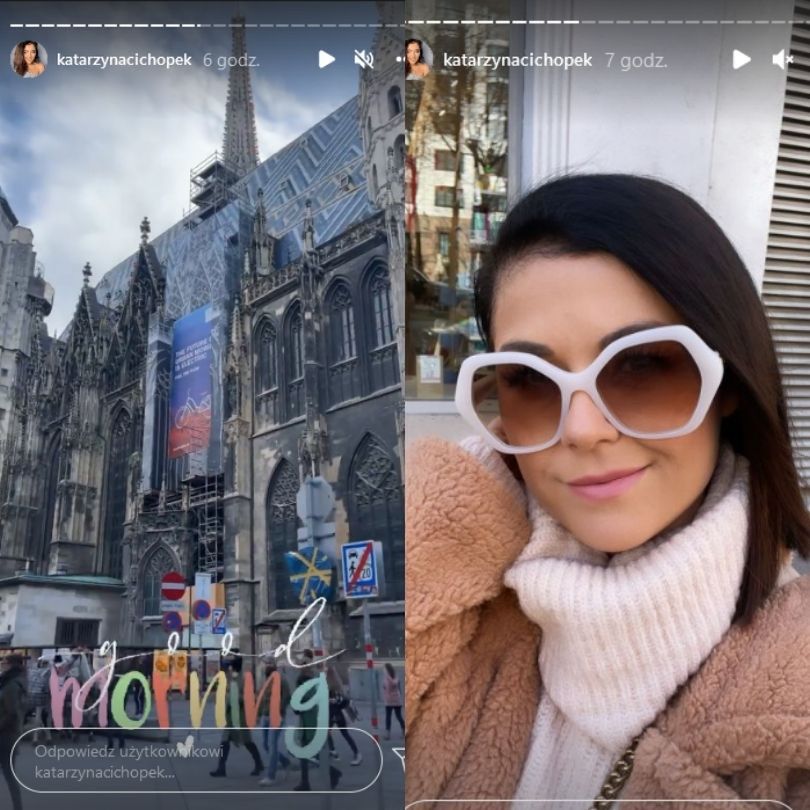 Katarzyna Cichopek i Marcin Hakiel pozdrawiają z Wiednia