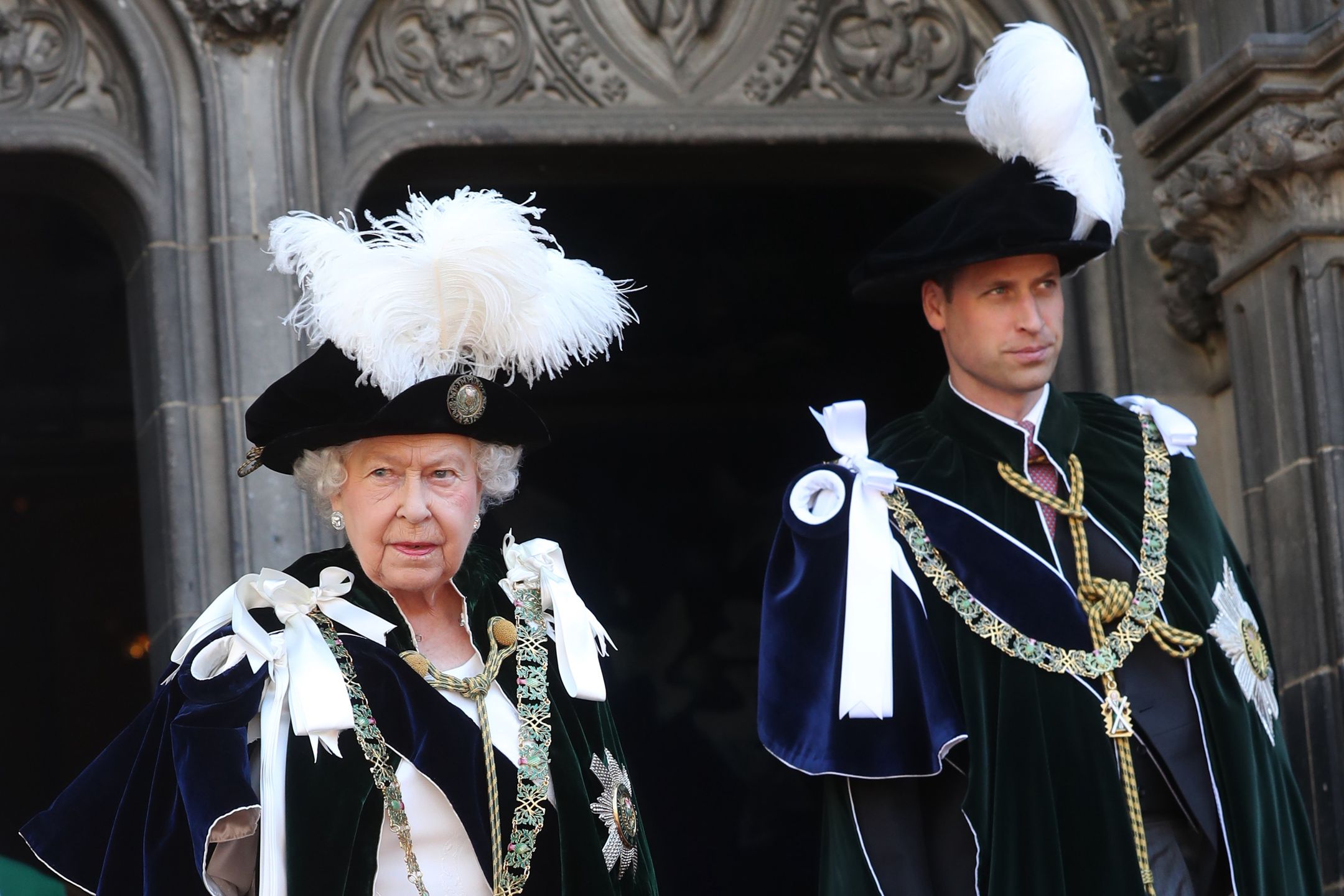 Książę William i królowa Elżbieta