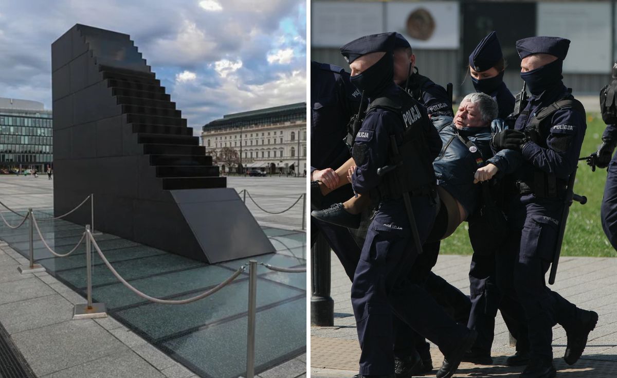 Incydent przed pomnikiem w Warszawie