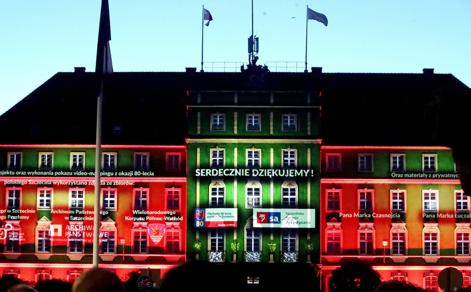 Mapping &#34;80 lat Szczecina&#34; na Urzędzie Miasta