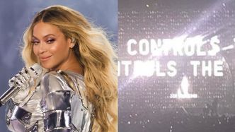 SUGESTYWNY napis na telebimie podczas koncertu Beyonce. Wspomina o wolności mediów