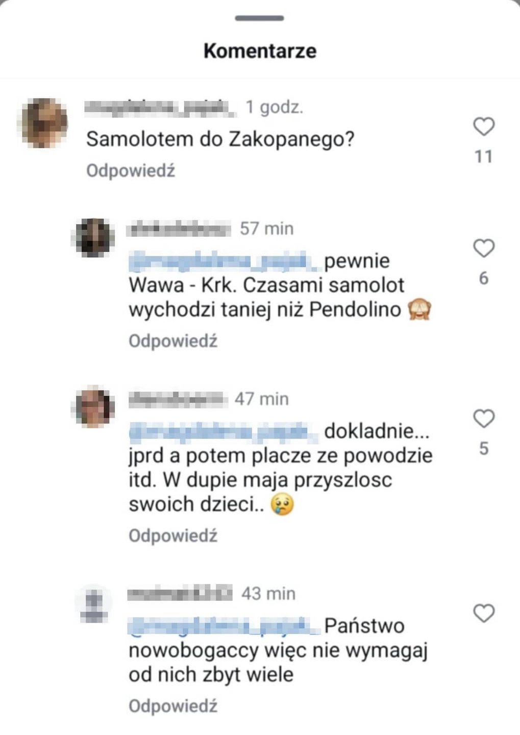 Dyskusja pod wpisem Radosława
