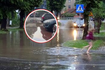 Parking zamienił się w jezioro. Gwałtowne oberwanie chmury