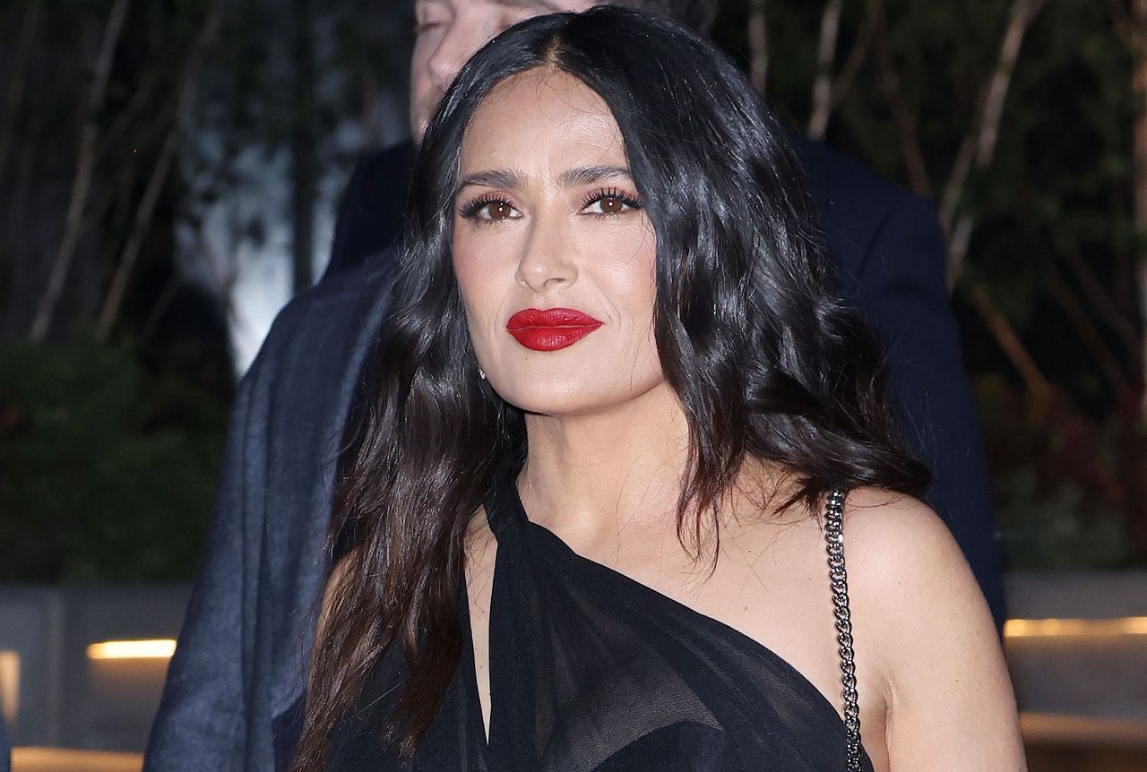 Salma Hayek at the Gucci show in the Tate Modern museum in London.