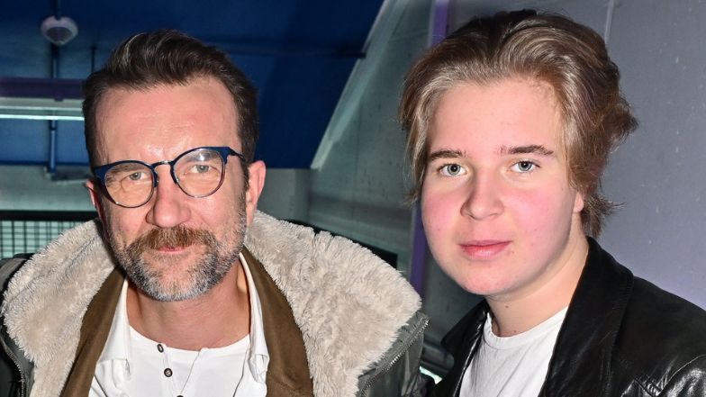 Tomasz Kot z synem Leonem