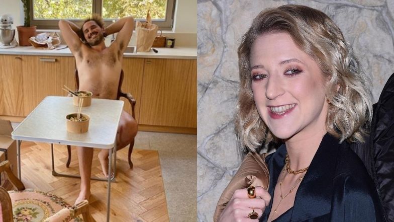 Partner Lary Gessler pozuje w negliżu