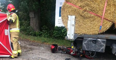 Tragedia podczas cofania. Nie żyje motorowerzysta