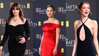 Gala BAFTA 2026: elegancka Monica Bellucci, wydekoltowana Emma Stone, Kate Hudson w czerwieni (ZDJĘCIA)