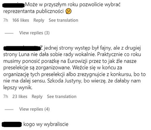 Komentarze po porażce Luny