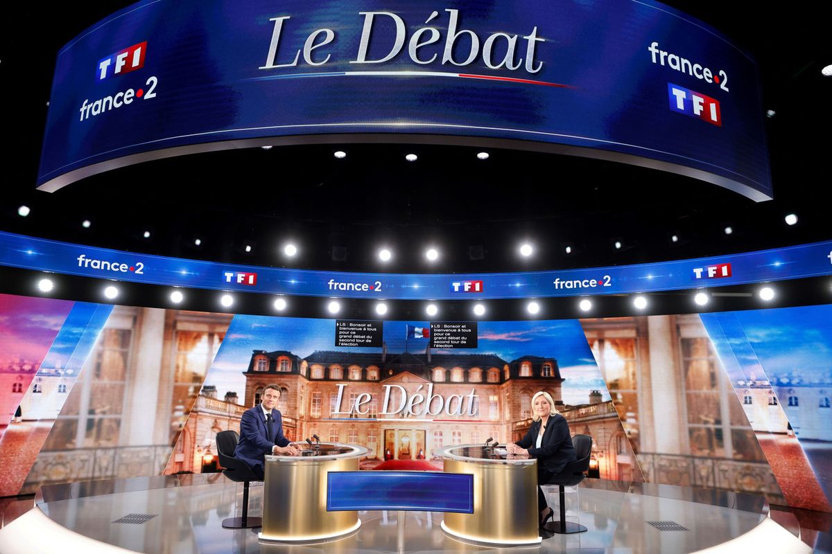 Debata przed II turą wyborów we Francji PAP/EPA/LUDOVIC MARIN / POOL